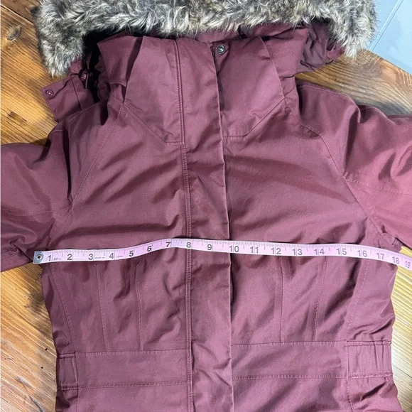 The North Face Arctic II 550 Dry Vent Hooded Down Parka Winter Coat Brick Red S